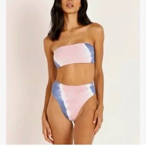 Lspace Pink and Blue Tie-Dye Bikini Set